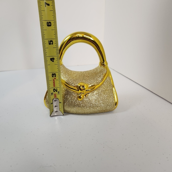 Gold Glitter Purse Piggy Bank Home Decor Beauty Room Luxe Cute - Picture 6 of 6